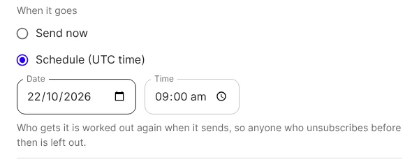 Scheduling: a date and a time
